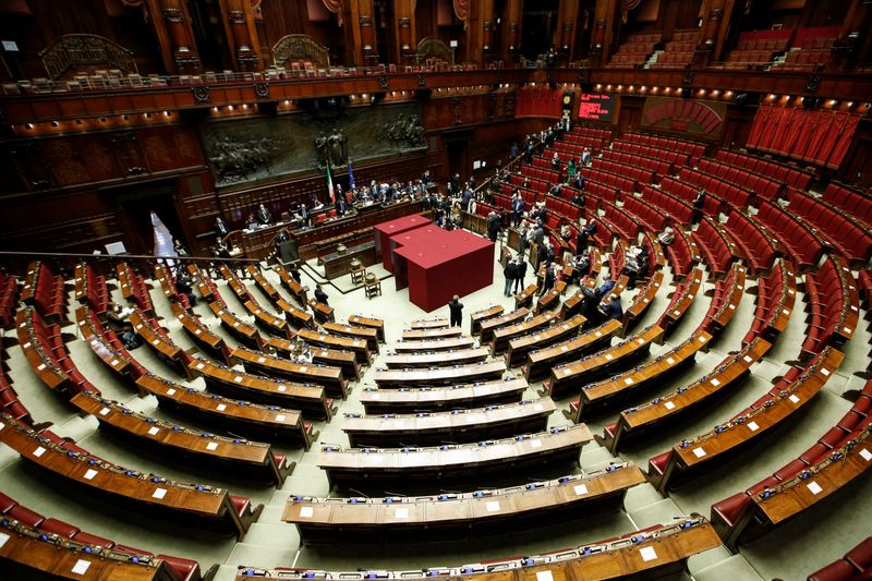 Panoramica della Camera dei Deputati durante le elezioni per il Presidente della Repubblica a Roma