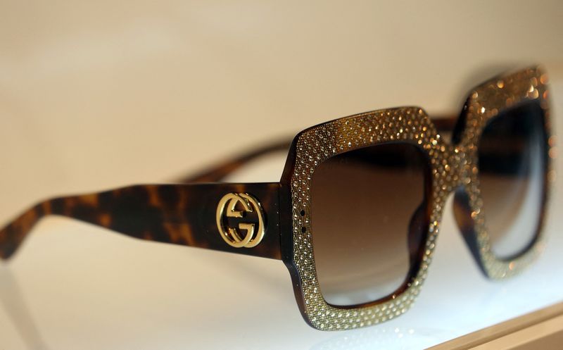 Gucci's sunglasses are seen at the Mido exhibition for glasses and eyewear products in Milan