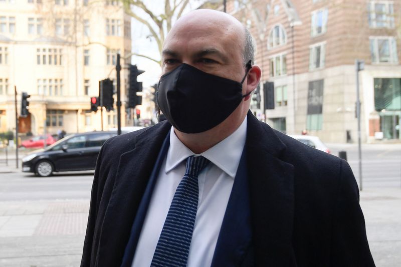 British entrepreneur Mike Lynch arrives at Westminster Magistrates Court in London