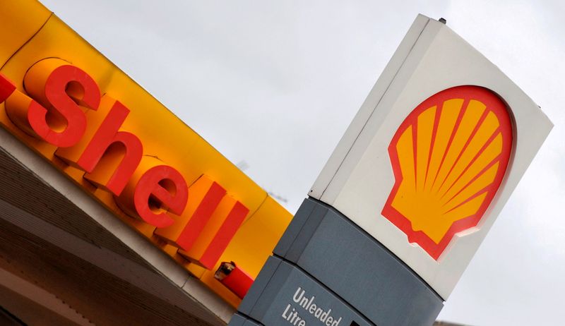 FILE PHOTO: The Shell logo is seen at a petrol station in London