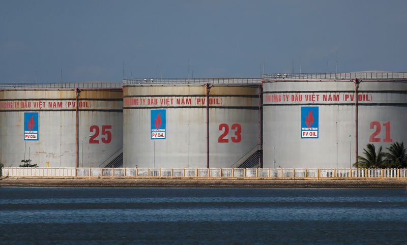 FILE PHOTO: PetroVietnam oil tanks are pictured in Vung Tau