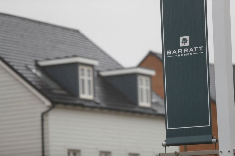 FILE PHOTO: A Barratt homes sign is seen at a Barratt housing development near Haywards Heath