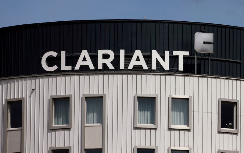 FILE PHOTO: Logo of Swiss specialty chemicals company Clariant is seen in Pratteln