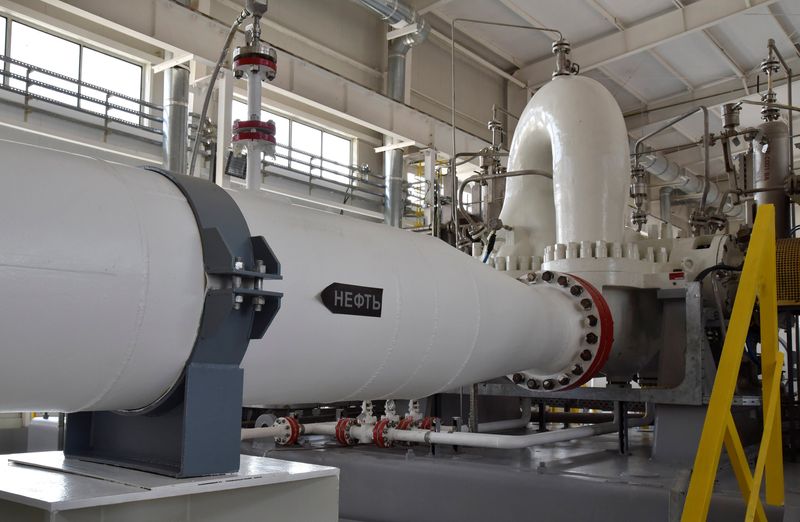 FILE PHOTO: An interior view shows a new pumping station of the Caspian Pipeline Consortium