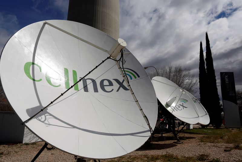 FILE PHOTO: Telecom antennas of SpainÕs telecoms infrastructures firm Cellnex are seen under main telecom tower, known as 