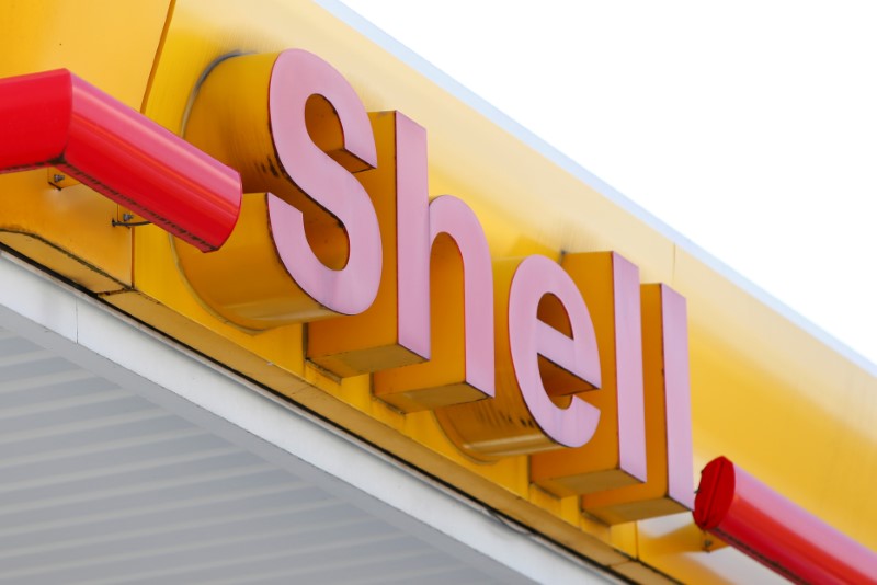 The logo of a Shell petrol station is pictured in Ulm