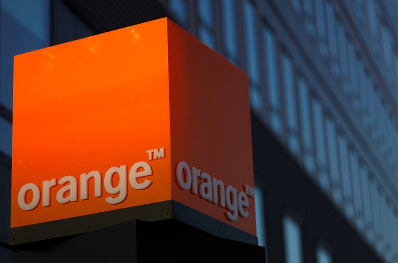 Logo of French telecom operator Orange in Nantes