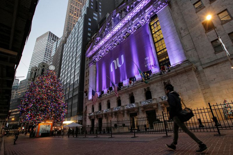 Nubank, a Brazilian FinTech startup celebrates the company's IPO at the NYSE in New York