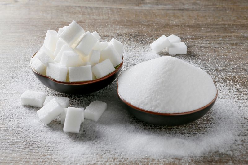 FILE PHOTO: Granulated sugar and sugar cubes are seen in this picture illustration