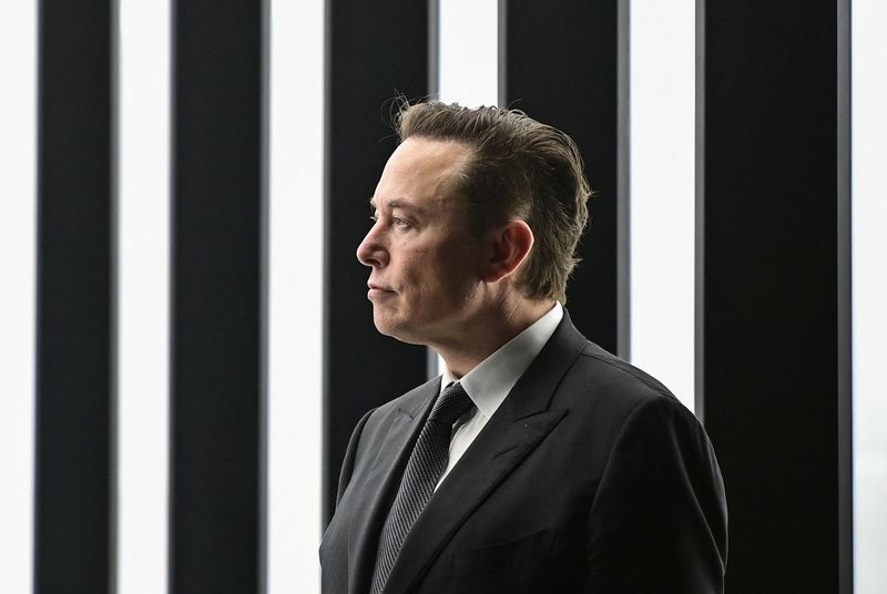 Elon Musk assiste à la cérémonie d'ouverture de la nouvelle Gigafactory de Tesla pour les voitures électriques à Gruenheide, en Allemagne