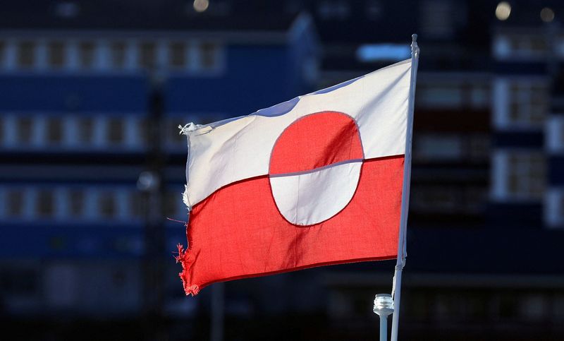FILE PHOTO: A Greenland’s national flag pictured in Nuuk