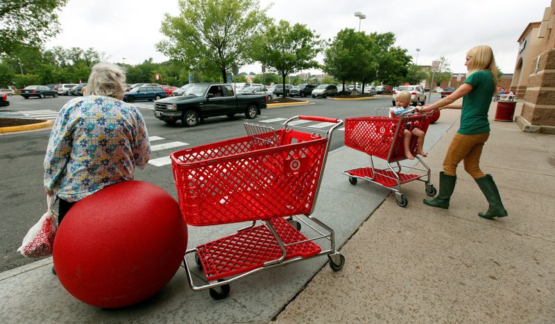 FILE PHOTO: Target shoppers outside a store in Falls Church