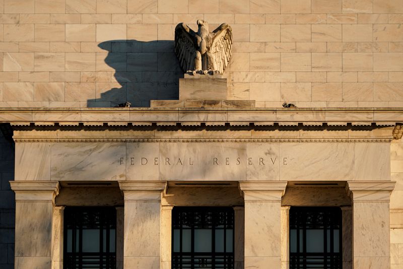 FILE PHOTO: The Federal Reserve building is seen in Washington, DC