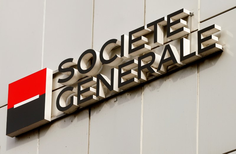 FILE PHOTO: The logo of Societe Generale Private Banking is seen at an office building in Zurich