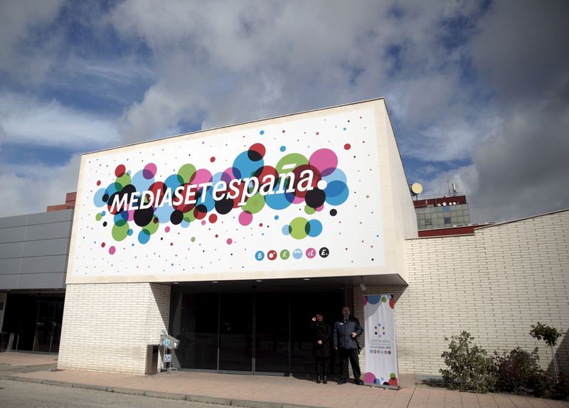 FILE PHOTO: The headquarters of Mediaset Espana is seen outside Madrid, Spain