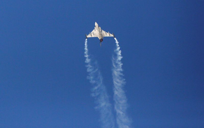 FILE PHOTO: The Swedish Saab JAS 39 Gripen fighter jet performs during the Dubai Air Show in Dubai