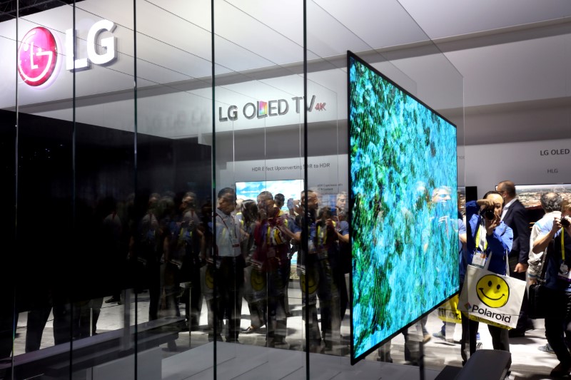 FILE PHOTO: A 77-inch LG Signature W OLED television is displayed during the 2017 CES in Las Vegas