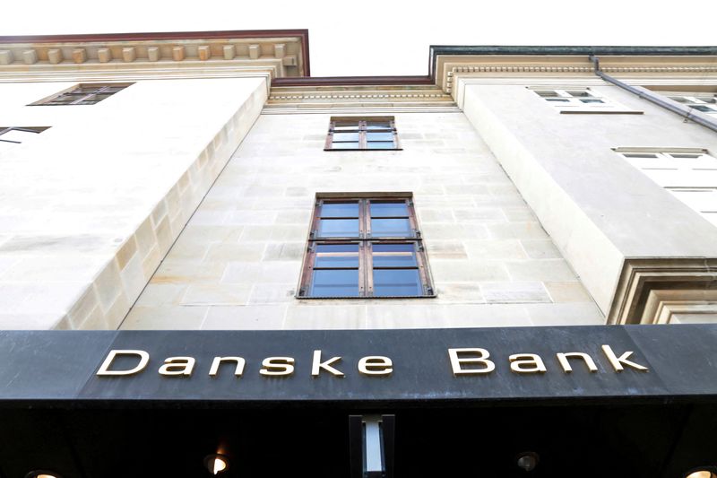 FILE PHOTO: A Danske bank sign is seen on a bank's headquarters in Copenhagen
