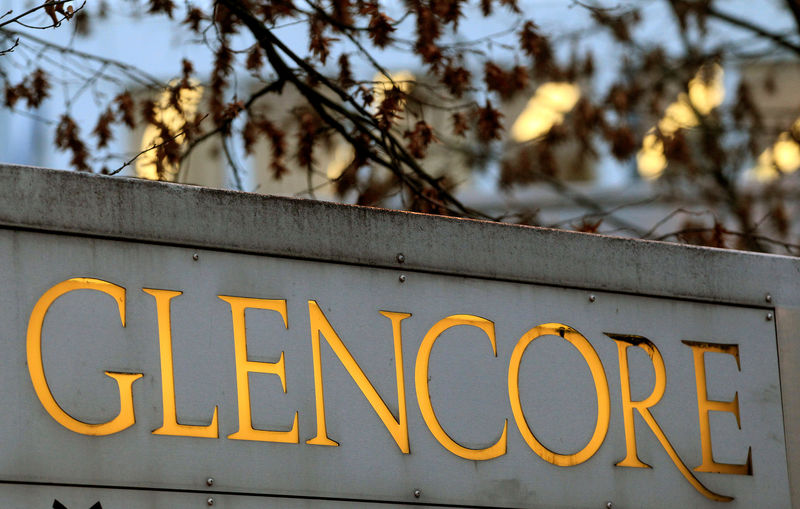 FILE PHOTO: The logo of commodities trader Glencore is pictured in front of the company's headquarters in Baar