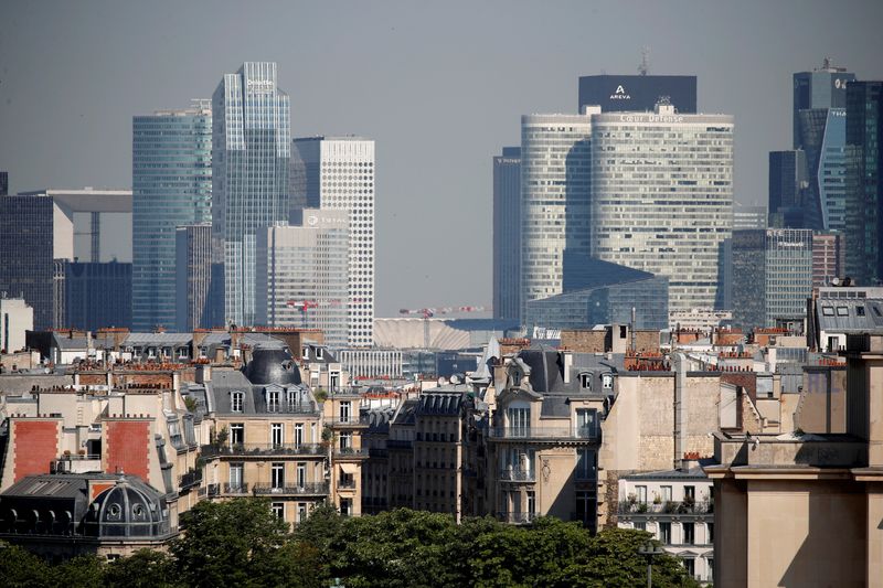 FILE PHOTO: The skyline of La Defense business district seen from Paris