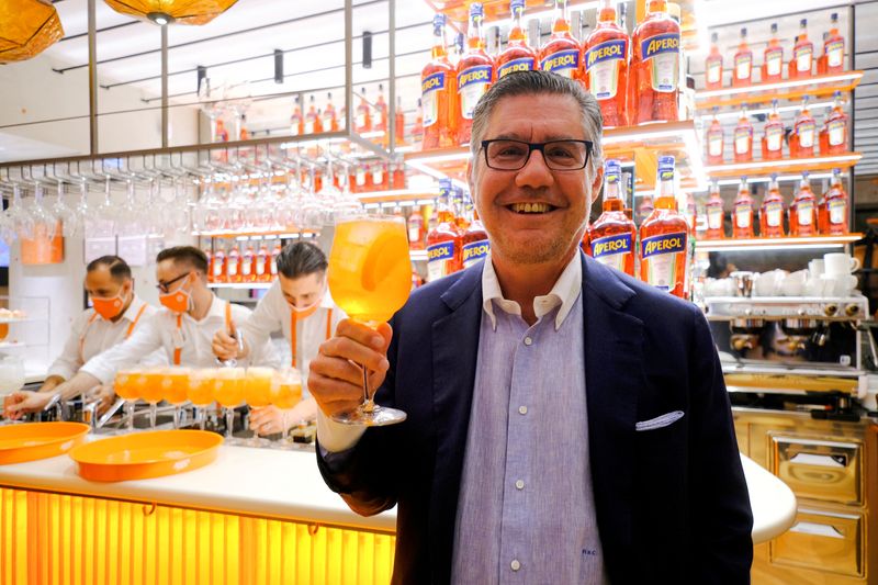 FILE PHOTO: Robert Kunze-Concewitz, CEO Campari Group, poses at the inauguration of a new brand house for Aperol, in Venice, Italy
