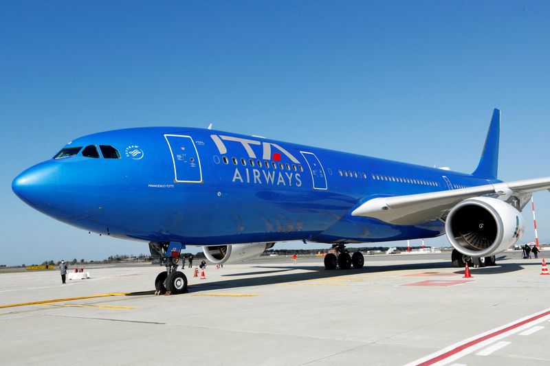 Ita Airways presenta la nuova flotta di aerei all'aeroporto di Fiumicino