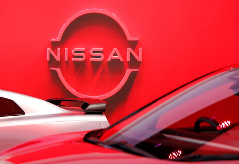 FILE PHOTO: The logo of Nissan Motor Corp. is displayed the company's showroom in Tokyo