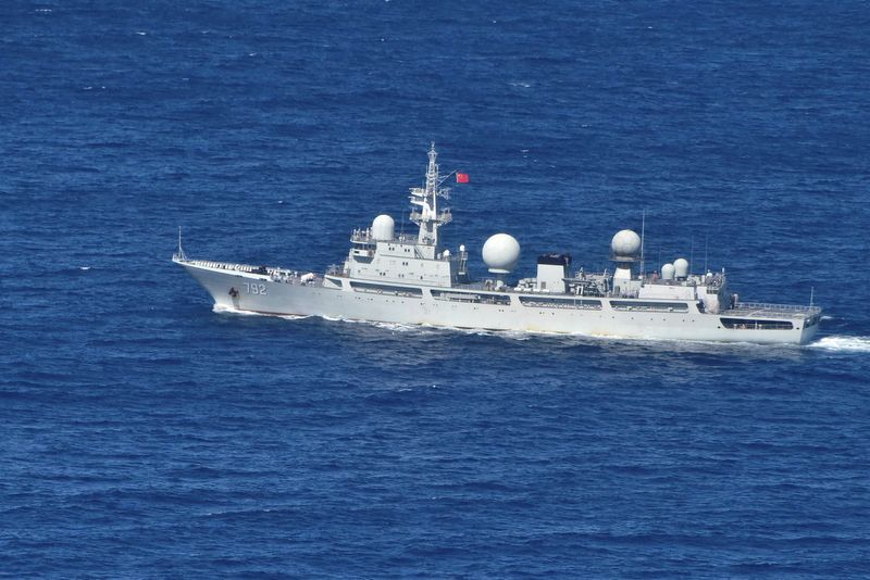 FILE PHOTO: The People’s Liberation Army-Navy's (PLA-N) Intelligence Collection Vessel Haiwangxing is pictured operating near the coast of Australia