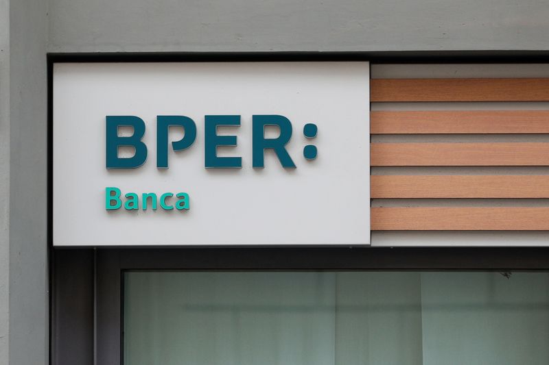 Bper bank logo is pictured in Rome
