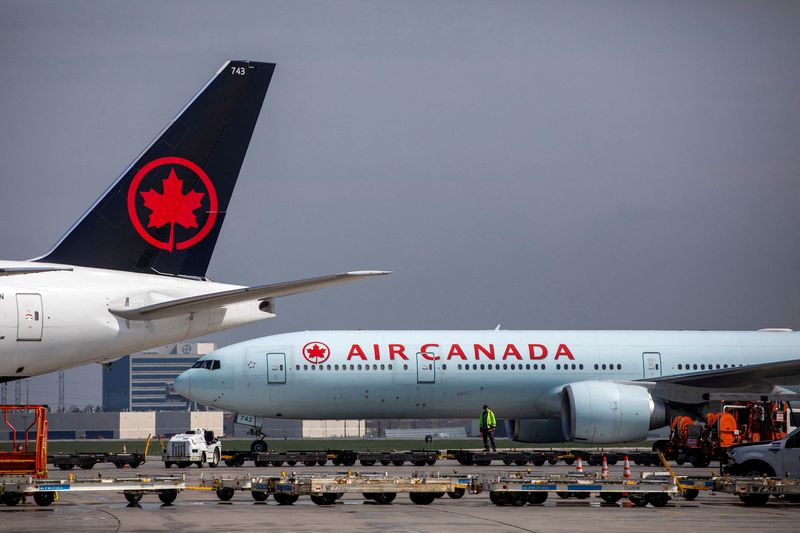 FILE PHOTO: Airplanes at Toronto Pearson airport