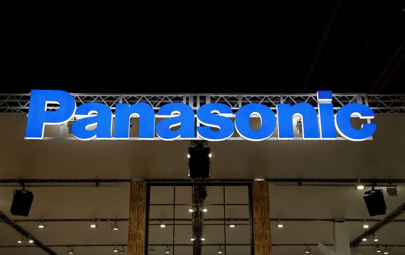 FILE PHOTO: A logo of Panasonic Corp is pictured at the CEATEC JAPAN 2017 in Chiba