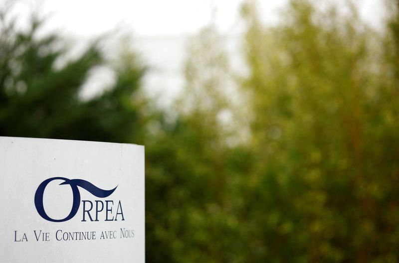 FILE PHOTO - Logo of French care homes company Orpea in Reze