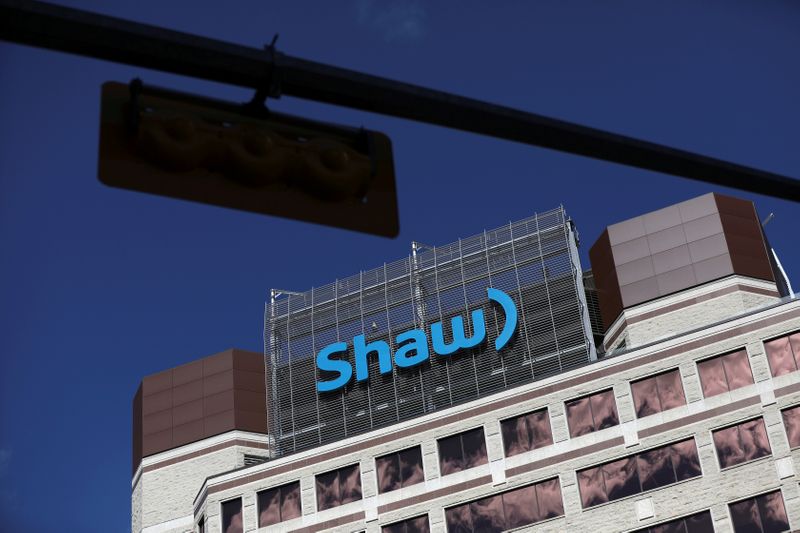 FILE PHOTO: The Shaw Communications logo is seen at the company's office in Calgary