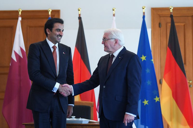 German President Steinmeier meets with Qatar's Emir Sheikh Tamim bin Hamad al-Thani, in Berlin