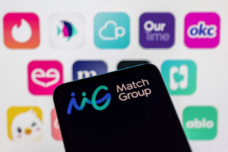 FILE PHOTO: Illustration shows Match Group logo in front of their brands