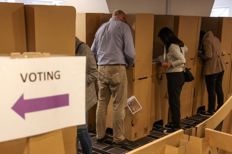 FILE PHOTO: The scene at an AEC early voting centre ahead of the national election in Sydney