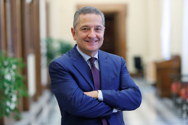 FILE PHOTO: Senior Deputy Governor of the Bank of Italy, Fabio Panetta is seen standing in a corridor of the Bank of Italy ahead of his appointment to the European Central Bank's executive committee