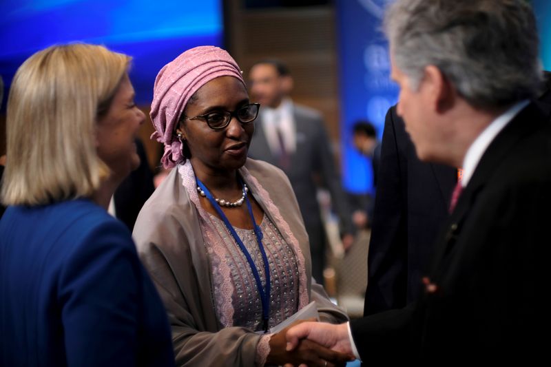 FILE PHOTO: Nigerian Finance Minister Zainab Ahmed attends the IMF and World Bank's 2019 Annual Spring Meetings, in Washington