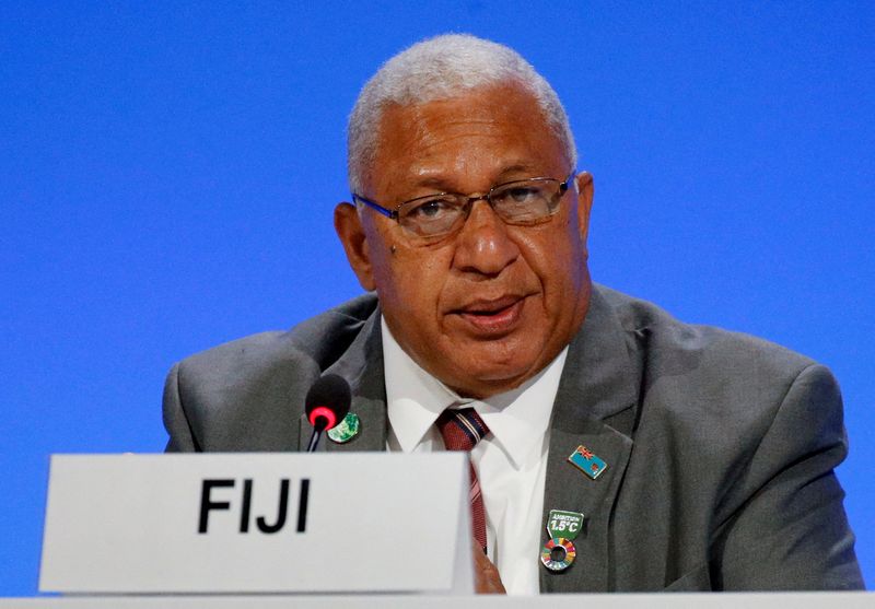 FILE PHOTO: Fiji's Prime Minister Frank Bainimarama at COP26 in Glasgow