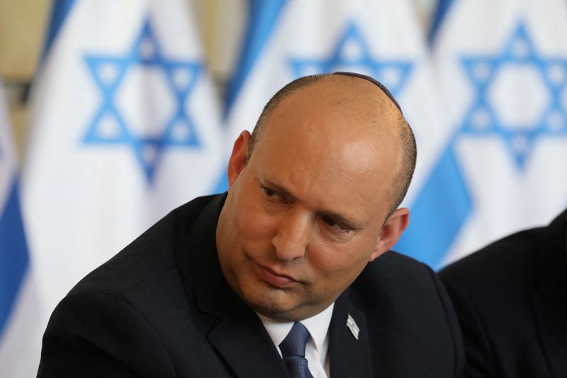 FILE PHOTO: Israeli Prime Minister Bennett attends weekly cabinet meeting in Jerusalem