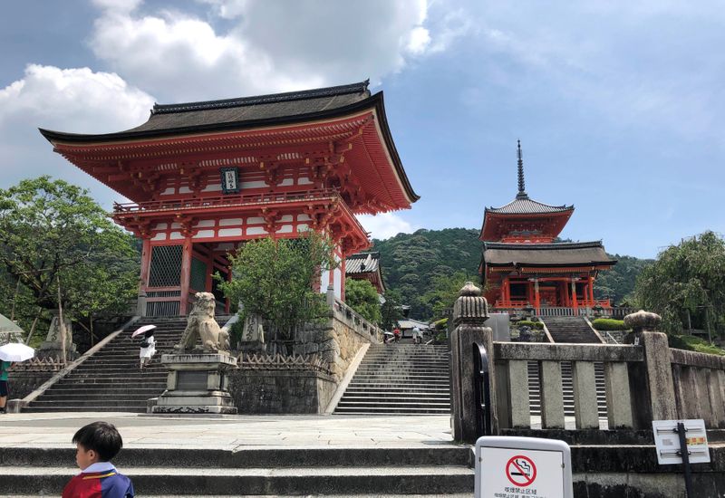 The entrance gate to the normally crowded Kiyomizu temple, a favourite location among tourists, is pictured amid the coronavirus disease (COVID-19) outbreak, in Kyoto