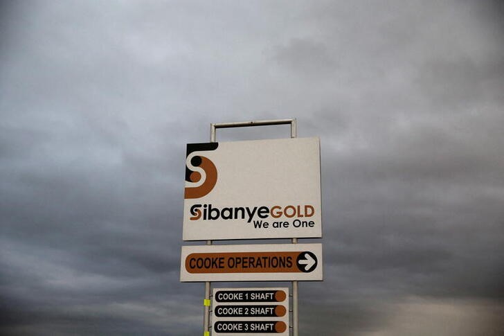 usFILE PHOTO: A sign board is seen near the Sibanye gold mine in Westonaria