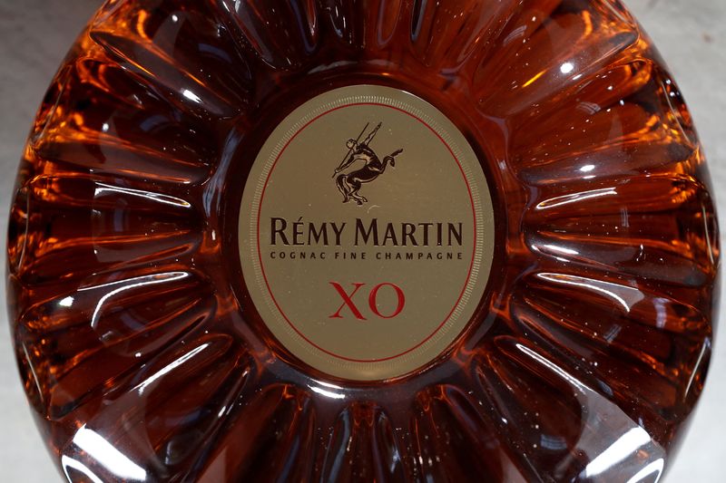 FILE PHOTO: A bottle of Remy Martin XO cognac is displayed at the Remy Cointreau SA headquarters in Paris