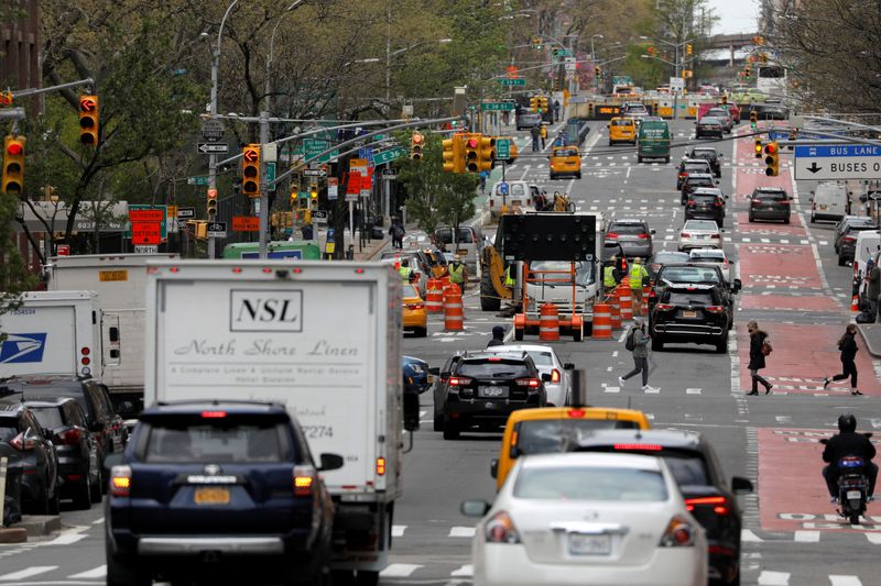 FILE PHOTO: Traffic travels on First Avenue in Manhattan