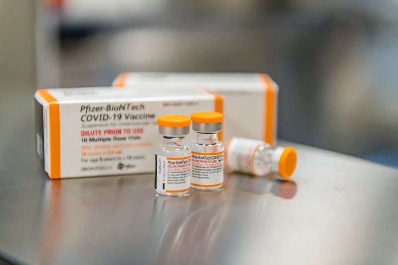 FILE PHOTO: Pfizer/BioNTech COVID-19 vaccine shows 90.7% efficacy in trial in children