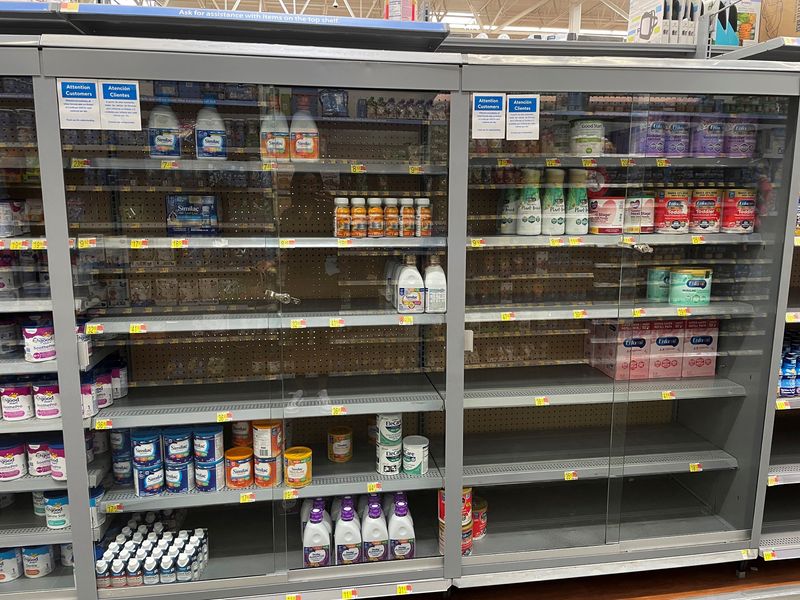 FILE PHOTO: A cabinet of baby formulas is seen at a Walmart store in Raleigh