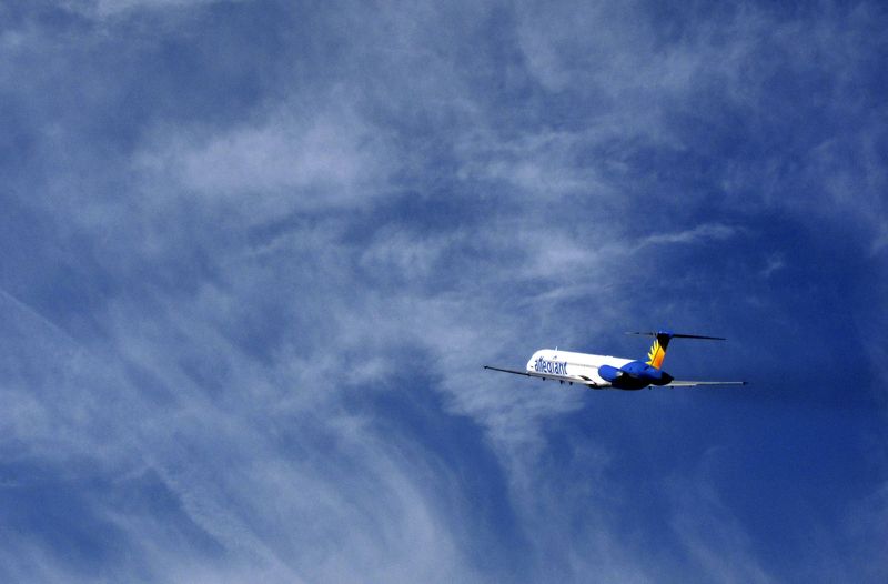 FILE PHOTO - An Allegiant Air passenger jet takes off from the Monterey airport