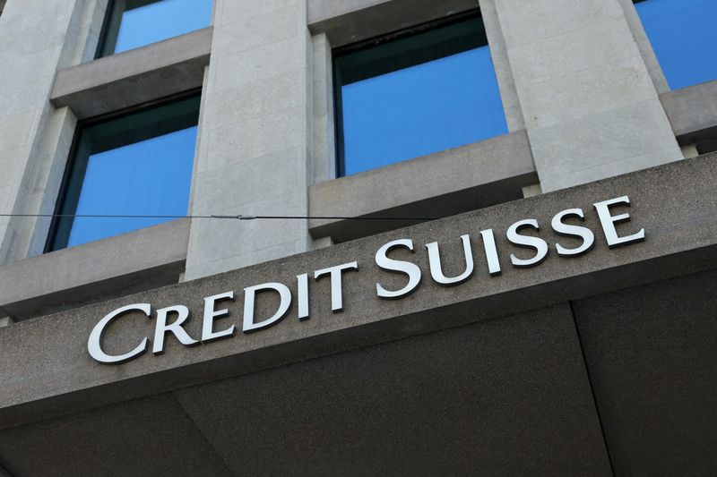 FILE PHOTO: A logo is pictured on the Credit Suisse bank in Geneva,