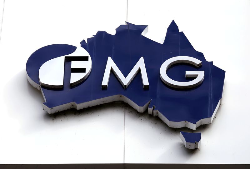 FILE PHOTO: Photo of the logo of Fortescue Metals Group adorning their headquarters in Perth, Australia