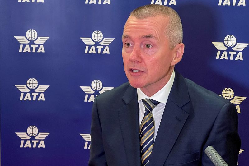 IATA Director General Walsh attends interview with Reuters in Doha